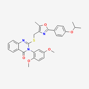 3-(2,5-dimethoxyphenyl)-2-(((2-(4-isopropoxyphenyl)-5-methyloxazol-4-yl)methyl)thio)quinazolin-4(3H)-one