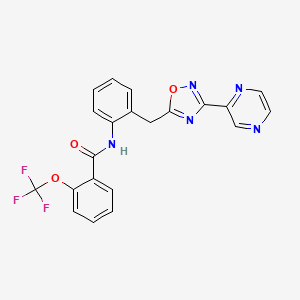N-(2-((3-(pyrazin-2-yl)-1,2,4-oxadiazol-5-yl)methyl)phenyl)-2-(trifluoromethoxy)benzamide