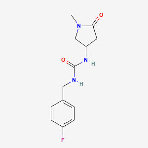 molecular formula C13H16FN3O2 B2687511 1-(4-Fluorobenzyl)-3-(1-methyl-5-oxopyrrolidin-3-yl)urea CAS No. 1396810-73-3