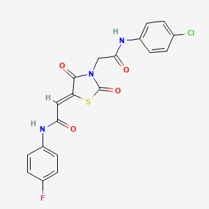 (2Z)-2-(3-{2-[(4-chlorophenyl)amino]-2-oxoethyl}-2,4-dioxo-1,3-thiazolidin-5-ylidene)-N-(4-fluorophenyl)ethanamide