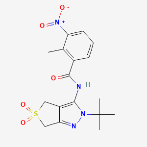 N-{2-tert-butyl-5,5-dioxo-2H,4H,6H-5lambda6-thieno[3,4-c]pyrazol-3-yl}-2-methyl-3-nitrobenzamide