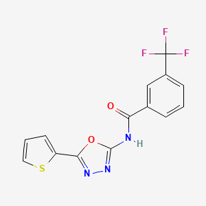 N-(5-thiophen-2-yl-1,3,4-oxadiazol-2-yl)-3-(trifluoromethyl)benzamide
