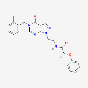 N-(2-(5-(2-methylbenzyl)-4-oxo-4,5-dihydro-1H-pyrazolo[3,4-d]pyrimidin-1-yl)ethyl)-2-phenoxypropanamide
