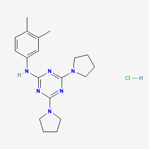 N-(3,4-dimethylphenyl)-4,6-di(pyrrolidin-1-yl)-1,3,5-triazin-2-amine hydrochloride