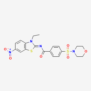 molecular formula C20H20N4O6S2 B2687539 (Z)-N-(3-ethyl-6-nitrobenzo[d]thiazol-2(3H)-ylidene)-4-(morpholinosulfonyl)benzamide CAS No. 850910-52-0