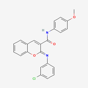 (2Z)-2-[(3-chlorophenyl)imino]-N-(4-methoxyphenyl)-2H-chromene-3-carboxamide