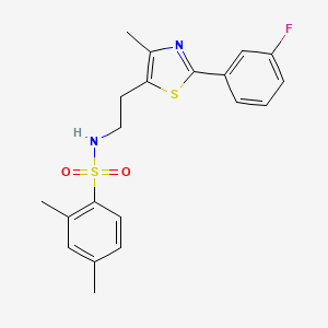 N-[2-[2-(3-fluorophenyl)-4-methyl-1,3-thiazol-5-yl]ethyl]-2,4-dimethylbenzenesulfonamide