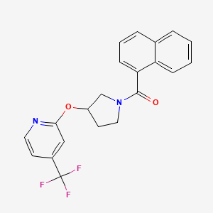 molecular formula C21H17F3N2O2 B2687550 Naphthalen-1-yl(3-((4-(trifluoromethyl)pyridin-2-yl)oxy)pyrrolidin-1-yl)methanone CAS No. 2034318-63-1