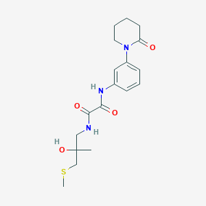 molecular formula C18H25N3O4S B2687559 N1-(2-hydroxy-2-methyl-3-(methylthio)propyl)-N2-(3-(2-oxopiperidin-1-yl)phenyl)oxalamide CAS No. 1396806-31-7