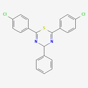 molecular formula C21H14Cl2N2S B2687564 2,6-bis(4-chlorophenyl)-4-phenyl-4H-1,3,5-thiadiazine CAS No. 56472-13-0