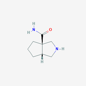 molecular formula C8H14N2O B2687577 (3Ar,6aR)-2,3,4,5,6,6a-hexahydro-1H-cyclopenta[c]pyrrole-3a-carboxamide CAS No. 2137695-56-6