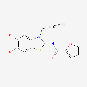 N-[(2Z)-5,6-dimethoxy-3-(prop-2-yn-1-yl)-2,3-dihydro-1,3-benzothiazol-2-ylidene]furan-2-carboxamide