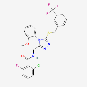 2-chloro-6-fluoro-N-((4-(2-methoxyphenyl)-5-((3-(trifluoromethyl)benzyl)thio)-4H-1,2,4-triazol-3-yl)methyl)benzamide
