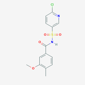 molecular formula C14H13ClN2O4S B2687586 N-[(6-chloropyridin-3-yl)sulfonyl]-3-methoxy-4-methylbenzamide CAS No. 1259174-42-9