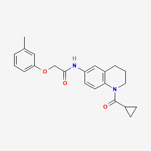 molecular formula C22H24N2O3 B2687589 N-(1-(cyclopropanecarbonyl)-1,2,3,4-tetrahydroquinolin-6-yl)-2-(m-tolyloxy)acetamide CAS No. 953999-83-2