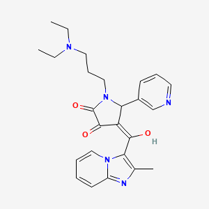 molecular formula C25H29N5O3 B2687592 1-(3-(diethylamino)propyl)-3-hydroxy-4-(2-methylimidazo[1,2-a]pyridine-3-carbonyl)-5-(pyridin-3-yl)-1H-pyrrol-2(5H)-one CAS No. 630063-99-9