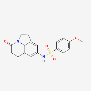 molecular formula C18H18N2O4S B2687594 4-methoxy-N-(4-oxo-2,4,5,6-tetrahydro-1H-pyrrolo[3,2,1-ij]quinolin-8-yl)benzenesulfonamide CAS No. 903366-90-5