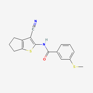 N-(3-cyano-5,6-dihydro-4H-cyclopenta[b]thiophen-2-yl)-3-methylsulfanylbenzamide