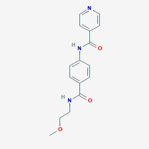 molecular formula C16H17N3O3 B268760 N-(4-{[(2-methoxyethyl)amino]carbonyl}phenyl)isonicotinamide 