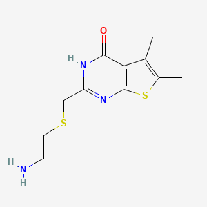 2-(((2-aminoethyl)thio)methyl)-5,6-dimethylthieno[2,3-d]pyrimidin-4(3H)-one