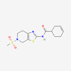 N-(5-(methylsulfonyl)-4,5,6,7-tetrahydrothiazolo[5,4-c]pyridin-2-yl)cyclohex-3-enecarboxamide
