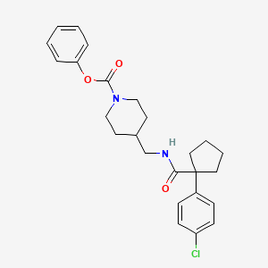 Phenyl 4-((1-(4-chlorophenyl)cyclopentanecarboxamido)methyl)piperidine-1-carboxylate