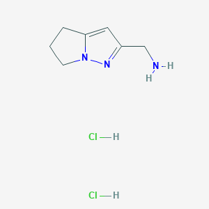 molecular formula C7H13Cl2N3 B2687613 {4H,5H,6H-pyrrolo[1,2-b]pyrazol-2-yl}methanamine dihydrochloride CAS No. 1955548-05-6