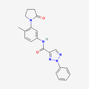 molecular formula C20H19N5O2 B2687626 N-(4-甲基-3-(2-氧代吡咯啉-1-基)苯基)-2-苯基-2H-1,2,3-三唑-4-羧酰胺 CAS No. 1251691-13-0