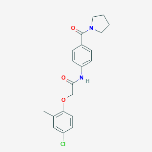 molecular formula C20H21ClN2O3 B268763 2-(4-chloro-2-methylphenoxy)-N-[4-(1-pyrrolidinylcarbonyl)phenyl]acetamide 