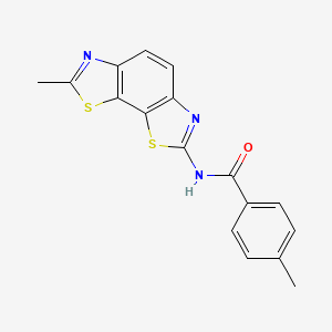 molecular formula C17H13N3OS2 B2687630 4-methyl-N-(7-methyl-[1,3]thiazolo[4,5-g][1,3]benzothiazol-2-yl)benzamide CAS No. 325978-31-2