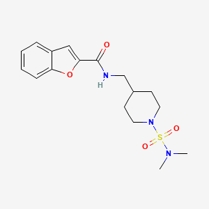 molecular formula C17H23N3O4S B2687637 N-((1-(N,N-dimethylsulfamoyl)piperidin-4-yl)methyl)benzofuran-2-carboxamide CAS No. 2034421-86-6