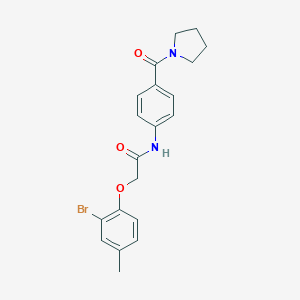 molecular formula C20H21BrN2O3 B268764 2-(2-bromo-4-methylphenoxy)-N-[4-(1-pyrrolidinylcarbonyl)phenyl]acetamide 