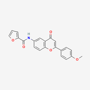 molecular formula C21H15NO5 B2687640 N-[2-(4-甲氧基苯基)-4-氧代-4H-香豆素-6-基]呋喃-2-羧酰胺 CAS No. 923250-64-0
