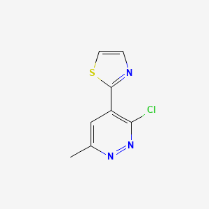 molecular formula C8H6ClN3S B2687645 2-(3-Chloro-6-methylpyridazin-4-yl)-1,3-thiazole CAS No. 2138562-86-2