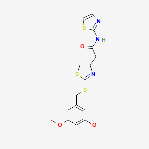 2-(2-((3,5-dimethoxybenzyl)thio)thiazol-4-yl)-N-(thiazol-2-yl)acetamide