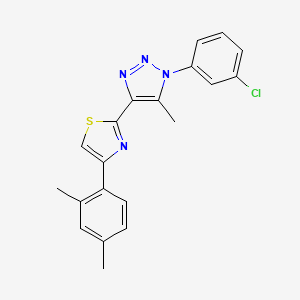 2-(1-(3-chlorophenyl)-5-methyl-1H-1,2,3-triazol-4-yl)-4-(2,4-dimethylphenyl)thiazole
