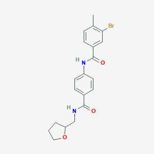 molecular formula C20H21BrN2O3 B268765 3-bromo-4-methyl-N-(4-{[(tetrahydro-2-furanylmethyl)amino]carbonyl}phenyl)benzamide 