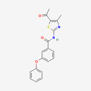 molecular formula C19H16N2O3S B2687653 N-(5-acetyl-4-methyl-1,3-thiazol-2-yl)-3-phenoxybenzamide CAS No. 324538-52-5