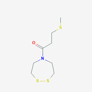 molecular formula C8H15NOS3 B2687654 1-(1,2,5-Dithiazepan-5-yl)-3-methylsulfanylpropan-1-one CAS No. 1855841-33-6