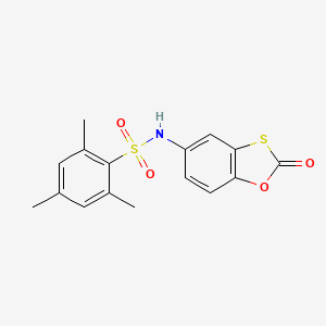 molecular formula C16H15NO4S2 B2687658 2,4,6-trimethyl-N-(2-oxo-1,3-benzoxathiol-5-yl)benzenesulfonamide CAS No. 494827-10-0