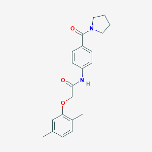 molecular formula C21H24N2O3 B268766 2-(2,5-dimethylphenoxy)-N-[4-(1-pyrrolidinylcarbonyl)phenyl]acetamide 