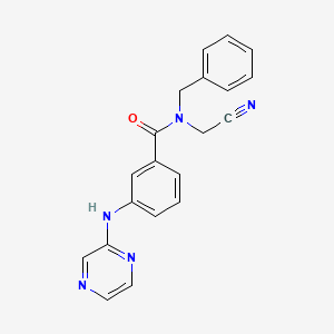 molecular formula C20H17N5O B2687661 N-Benzyl-N-(cyanomethyl)-3-(pyrazin-2-ylamino)benzamide CAS No. 1385418-86-9