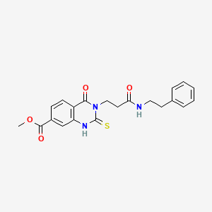 Methyl 4-oxo-3-(3-oxo-3-(phenethylamino)propyl)-2-thioxo-1,2,3,4-tetrahydroquinazoline-7-carboxylate