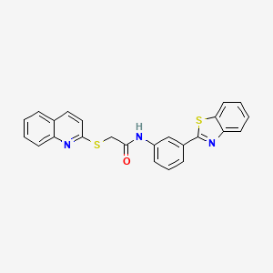 molecular formula C24H17N3OS2 B2687669 N-(3-(1,3-苯并噻唑-2-基)苯基)-2-(喹啉-2-基硫基)乙酰胺 CAS No. 670273-98-0