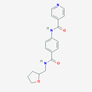 molecular formula C18H19N3O3 B268767 N-(4-{[(tetrahydro-2-furanylmethyl)amino]carbonyl}phenyl)isonicotinamide 