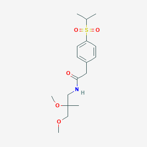 molecular formula C17H27NO5S B2687671 N-(2,3-dimethoxy-2-methylpropyl)-2-(4-(isopropylsulfonyl)phenyl)acetamide CAS No. 2034242-33-4