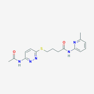 4-((6-acetamidopyridazin-3-yl)thio)-N-(6-methylpyridin-2-yl)butanamide