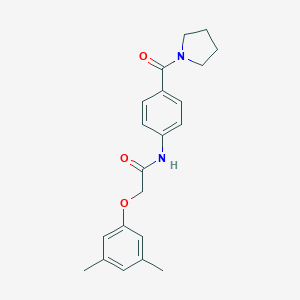 molecular formula C21H24N2O3 B268768 2-(3,5-dimethylphenoxy)-N-[4-(1-pyrrolidinylcarbonyl)phenyl]acetamide 