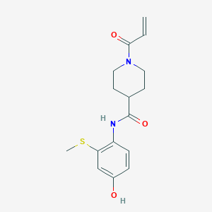 N-(4-Hydroxy-2-methylsulfanylphenyl)-1-prop-2-enoylpiperidine-4-carboxamide