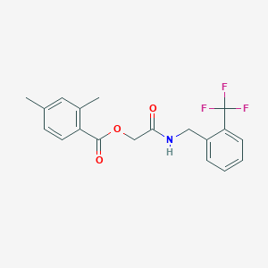 molecular formula C19H18F3NO3 B2687692 ({[2-(Trifluoromethyl)phenyl]methyl}carbamoyl)methyl 2,4-dimethylbenzoate CAS No. 1794751-37-3